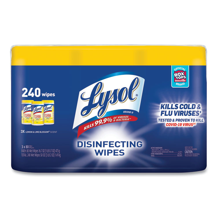 Lysol Lemon & Lime Blossom Scent Disinfecting Wipes, 3/PK