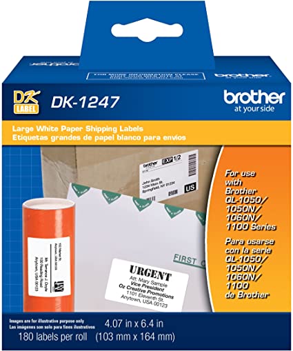 Brother Shipping Die-Cut Paper Label (4.07" x 6.4")