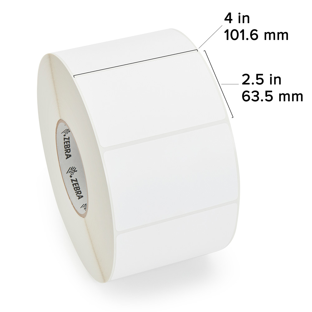 Zebra TT Label Paper (4" x 2.5") (3" Cor