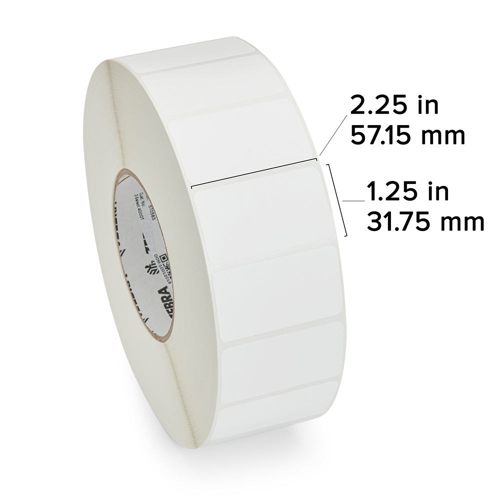 Zebra TT Label Paper (2.25" x 1.25") (3"