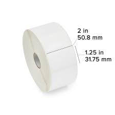 Zebra TT Label Paper (2" x 1.25") (1" Co