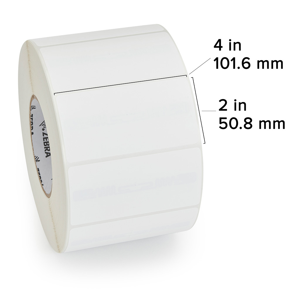 Zebra TT Label Paper (4" x 2") (3" Core)