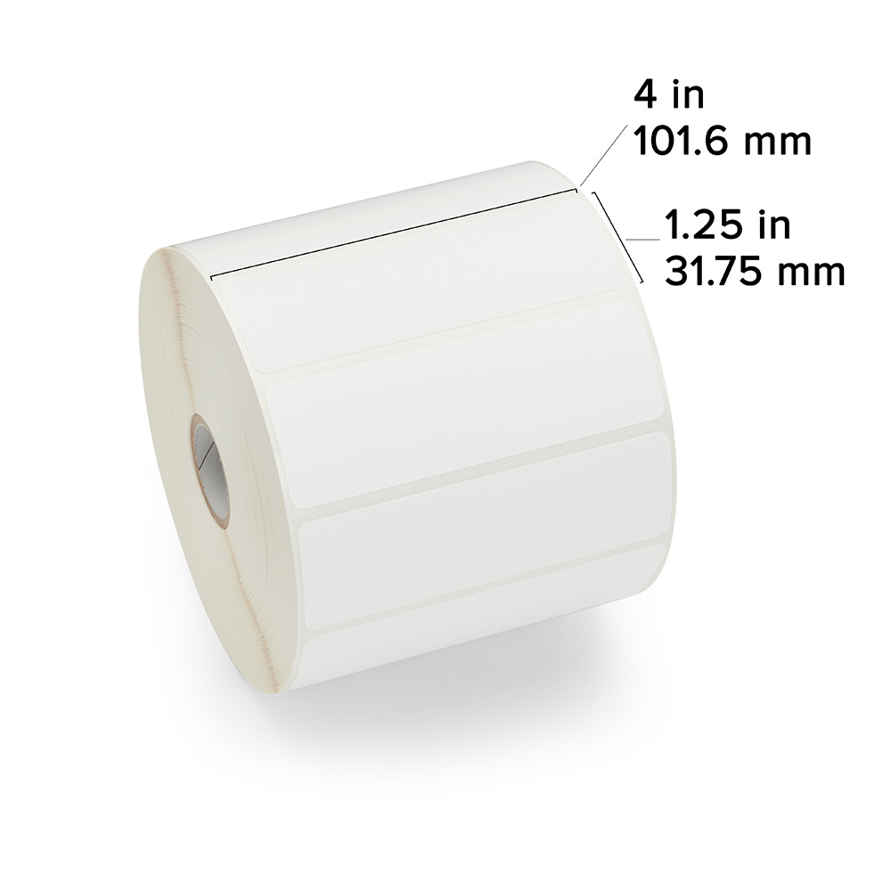 Zebra DT Label Paper (4" x 1.25") (1" Co