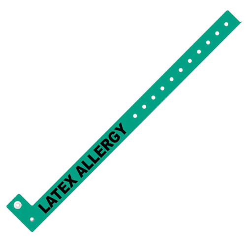 Zebra Alert Wristband Vinyl (0.625" x 10") (Clip Closure) (Green) (LATEX ALLERGY) (500/Case) Zebra Alert Wristband Vinyl (0.625" x 10") (Clip Closure) (Green) (LATEX ALLERGY) (500/Case)