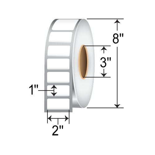 Zebra TT Label Polyester (2" x 1") (3" C
