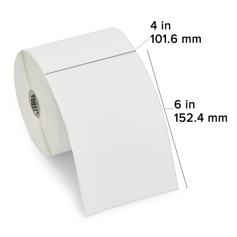 Zebra DT 7.5 mil Tag Paper (4" x 6") (1" Core)
