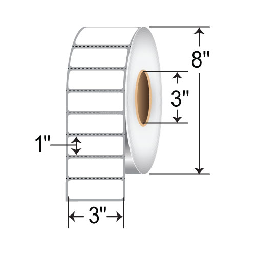 Zebra TT Label Polyester (3" x 1") (3" C