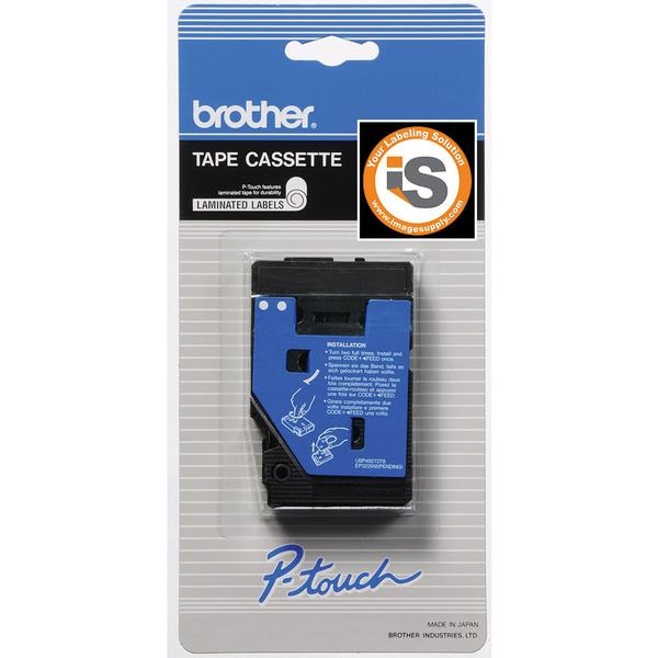 Brother 9mm (3/8") White on Blue Laminated Tape (7.7m/25') (1/Pkg) Brother 9mm (3/8") White on Blue Laminated Tape (7.7m/25') (1/Pkg)