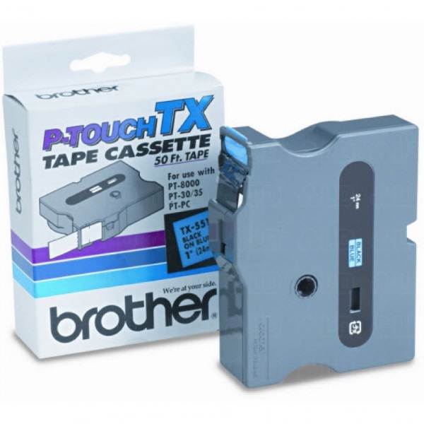 Brother 24mm (1") Black on Blue Laminated Tape (15m/50') (1/Pkg) Brother 24mm (1") Black on Blue Laminated Tape (15m/50') (1/Pkg)