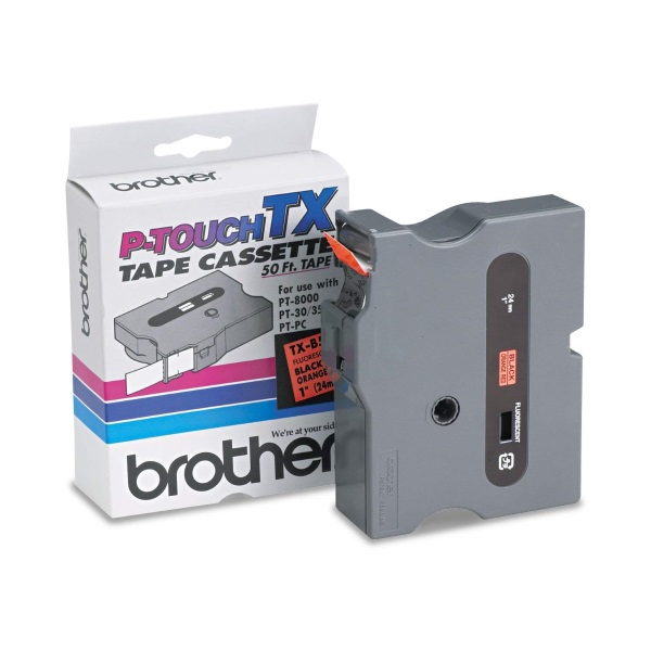 Brother 24mm (1") Black on Fluorescent Orange Laminated Tape (15m/50') (1/Pkg) Brother 24mm (1") Black on Fluorescent Orange Laminated Tape (15m/50') (1/Pkg)