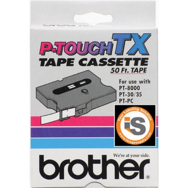 Brother 12mm (1/2") Black on Red Laminated Tape (15m/50') (1/Pkg) Brother 12mm (1/2") Black on Red Laminated Tape (15m/50') (1/Pkg)