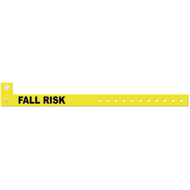 Zebra Slim Alert Wristband Vinyl (0.625" x 10") (Clip Closure) (Yellow) (FALL RISK) (3" Core) (500/Case) Zebra Slim Alert Wristband Vinyl (0.625" x 10") (Clip Closure) (Yellow) (FALL RISK) (3" Core) (500/Case)