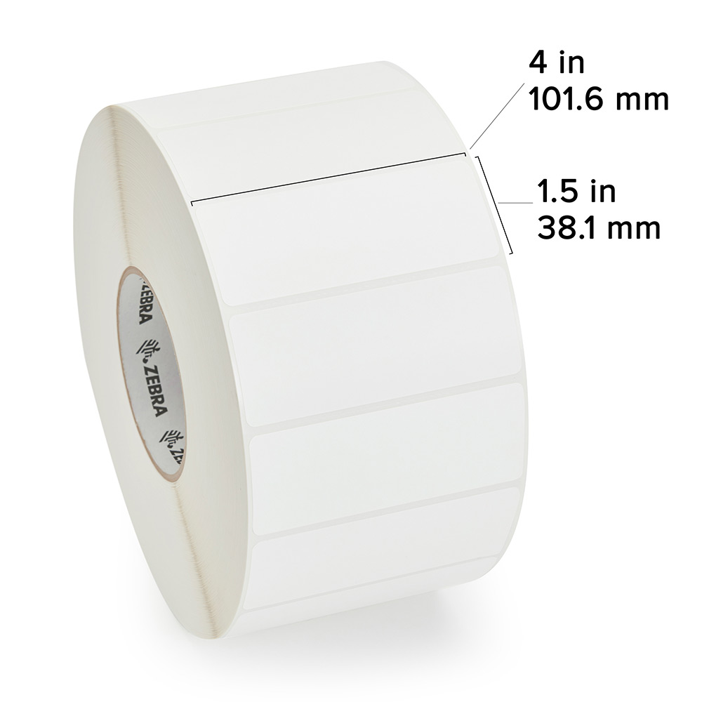Zebra TT Label Paper (4" x 1.5") (3" Cor