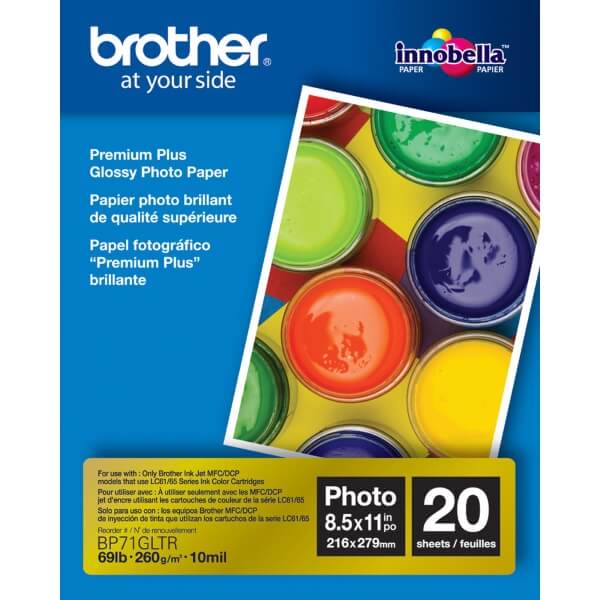 Brother High Gloss Inkjet Paper (8.5" x 11") (20 Sheets/Pkg) Brother High Gloss Inkjet Paper (8.5" x 11") (20 Sheets/Pkg)