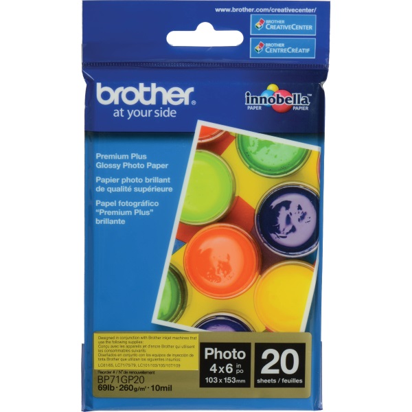 Brother High Gloss Inkjet Paper (4" x 6") (20 Sheets/Pkg)