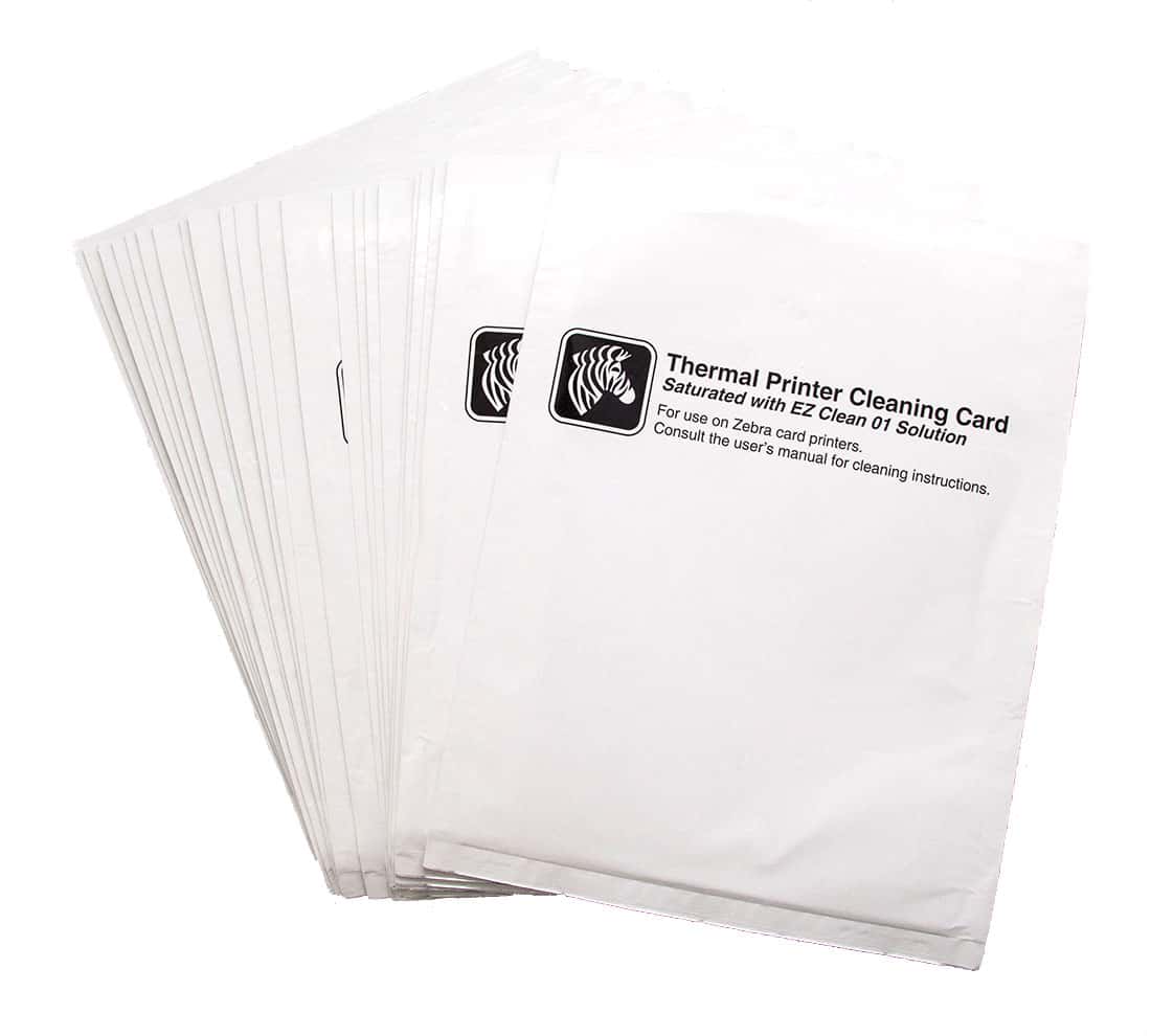 Zebra 4" Cleaning Cards Kit (25/Box)