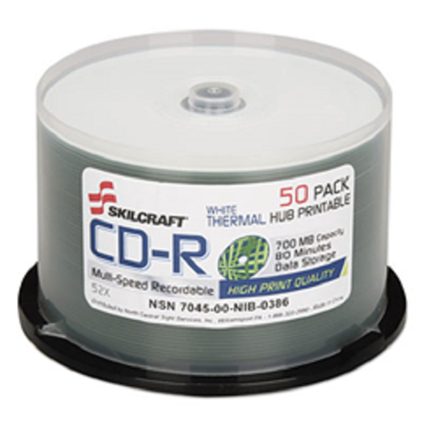 CD-R RECORDABLE DISC, 700MB/80MIN, 52X,