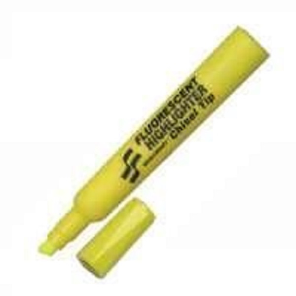 MARKER HIGHLIGHTER YELLOW CHISEL 2PK