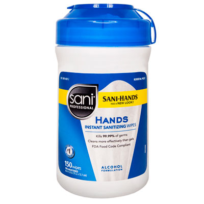 WIPES,SANITIZING,HAND,150