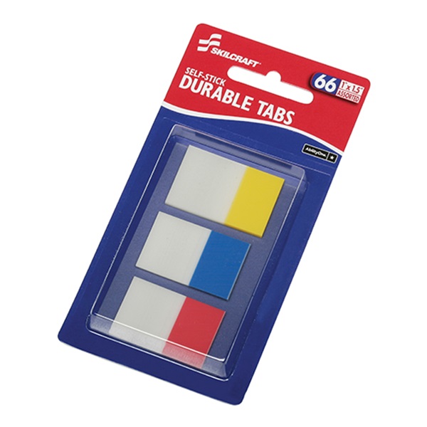 SELF-STICK TABS/PAGE MARKERS, 1", BRIGHT
