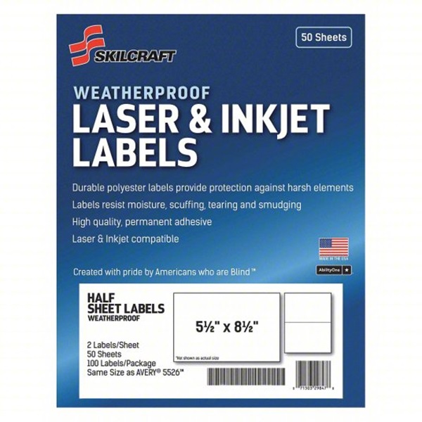9 SKILCRAFT WEATHERPROOF MAILING LABELS,