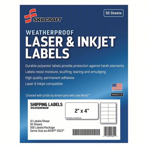 0 SKILCRAFT WEATHERPROOF MAILING LABELS,