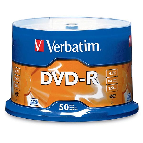 Verbatim DVD-R (4.7 GB) (16x) Branded (Pk=50/Spindle)