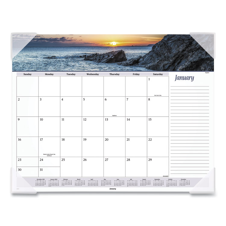 2025 Seascape Panoramic Desk Pad, 22x17