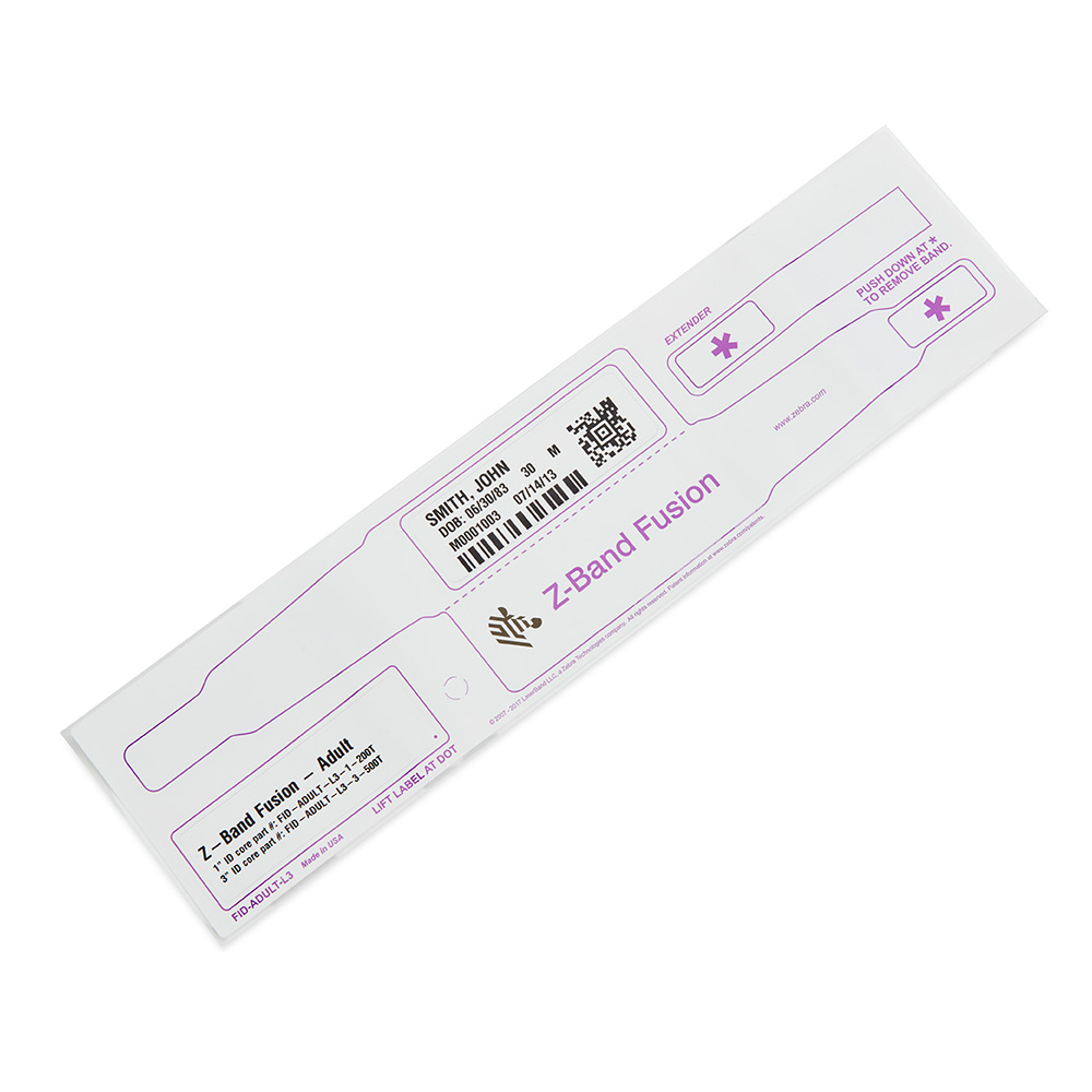 ZEBRA DIRECT THERMAL ADULT WRISTBAND PO ZEBRA DIRECT THERMAL ADULT WRISTBAND PO