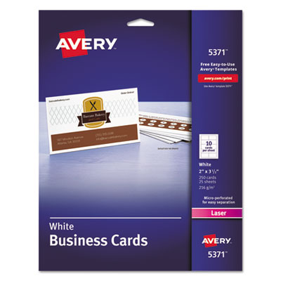 CARD,BUS,LSR,250/PK,WHT