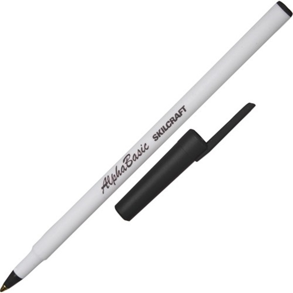 ALPHABASIC BALLPOINT STICK PEN, BLACK IN