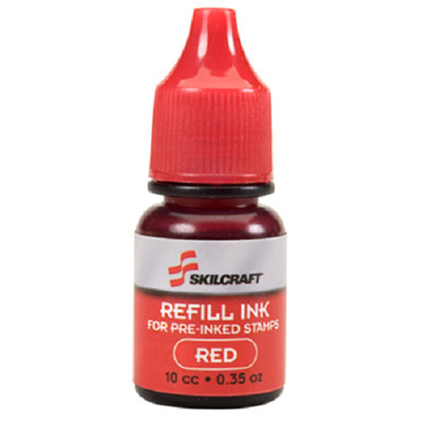 Skilcraft Accustamp Red Refill Ink, .35oz Bottle Skilcraft Accustamp Red Refill Ink, .35oz Bottle