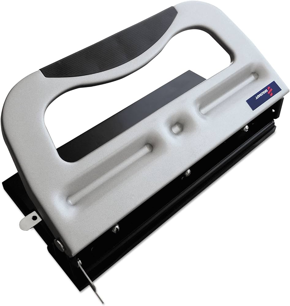 ADJUSTABLE HEAVY-DUTY THREE-HOLE PUNCH,