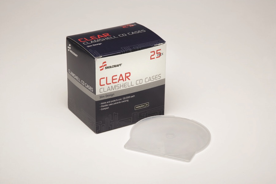 C-SHELL CD CASES, PLASTIC, CLEAR, 25/PAC