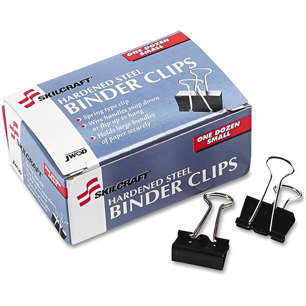 BINDER CLIP, TEMPERED STEEL WIRE, 1/2" C