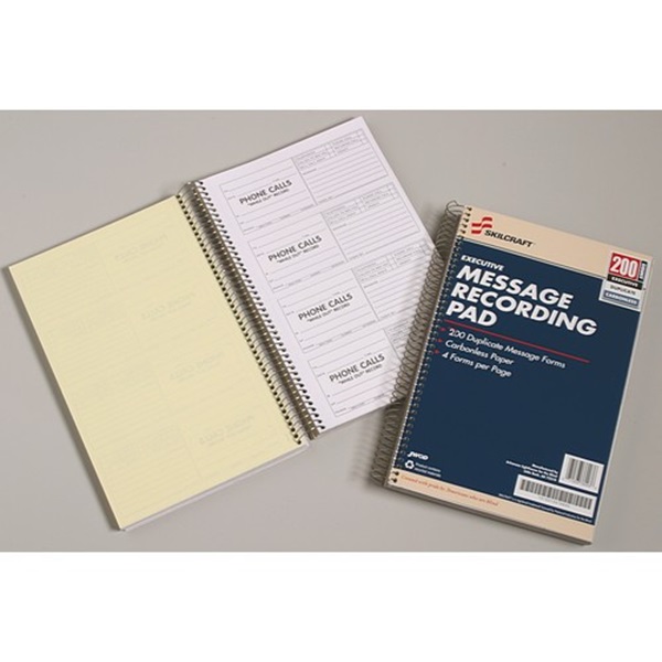 Skilcraft Executive Message Recording Pad, Spiral Bound, 6.25" x 2.62" Skilcraft Executive Message Recording Pad, Spiral Bound, 6.25" x 2.62"