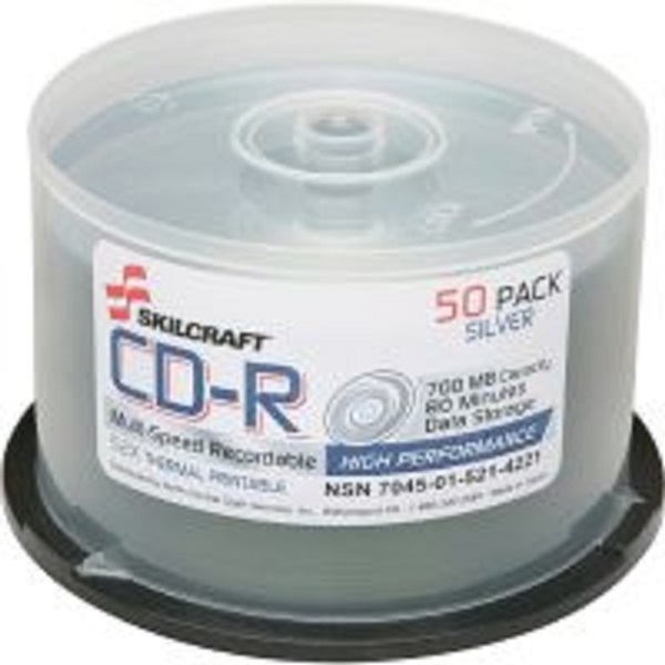 CD-R RECORDABLE DISC, 700M/80 MIN, 52X,