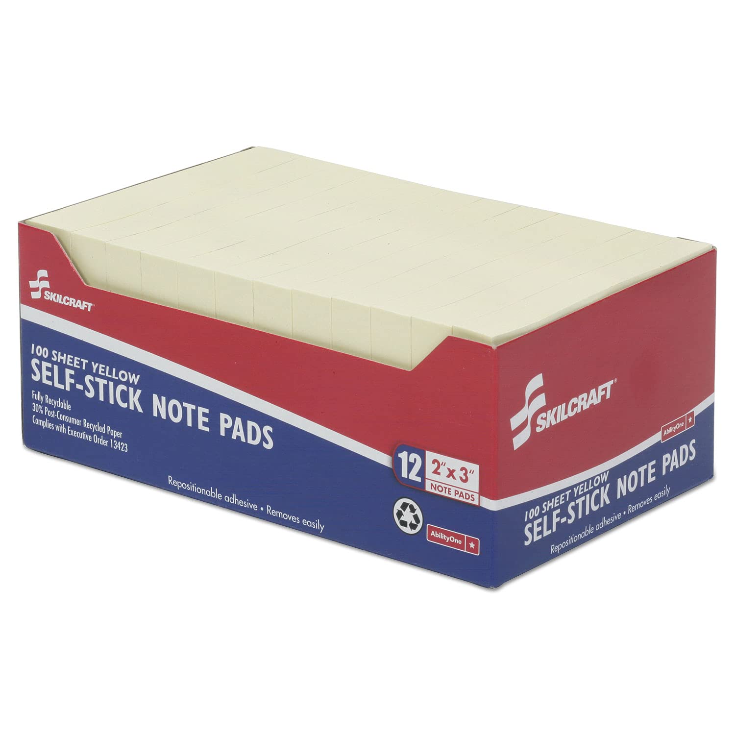 SELF-STICK NOTE PADS, 2 X 3, UNRULED, YE