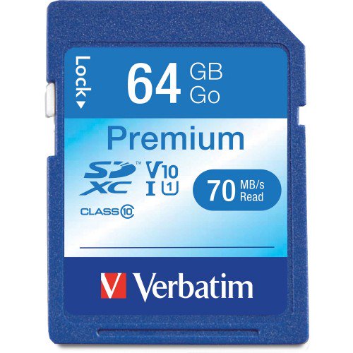 Verbatim Premium SDXC Memory Card (UHS-I V10 U1 Class 10) (64 GB) Verbatim Premium SDXC Memory Card (UHS-I V10 U1 Class 10) (64 GB)