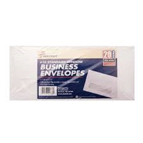 #10 BUSINESS WINDOW ENVELOPES, 20/PACK