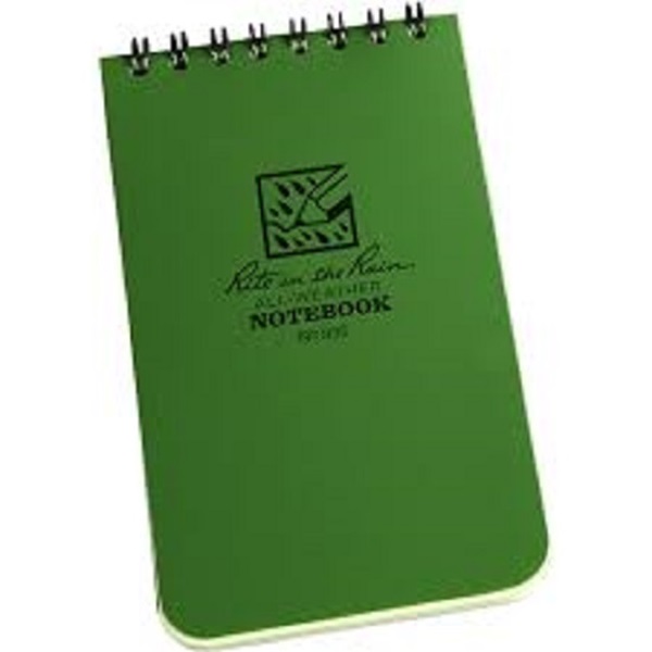 RITE-N-RAIN Notebook 3X5 Green