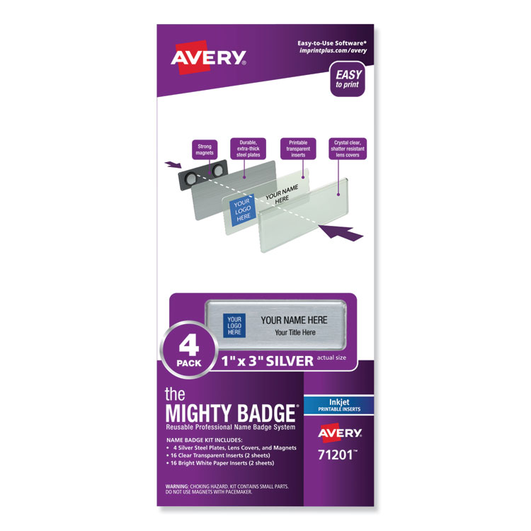 BADGE,KIT,INKJET,4/PK,SV