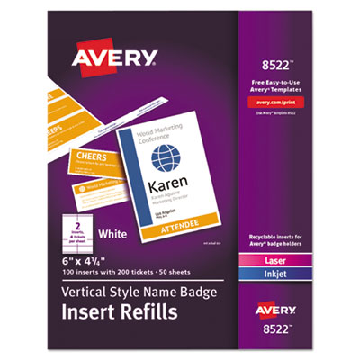 BADGE,6X4,1/4,REFILLS,WH