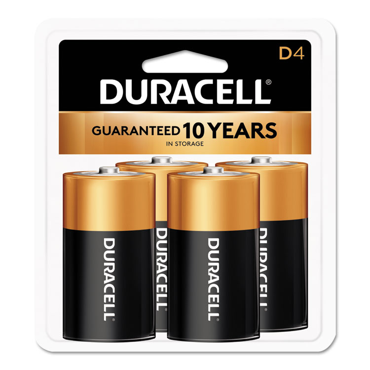 Duracell 'D' Alkaline Batteies, 4/PK