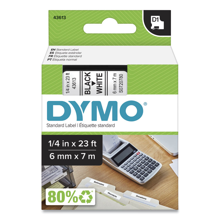TAPE,CARTRIDGE,1/4,BK/WHT