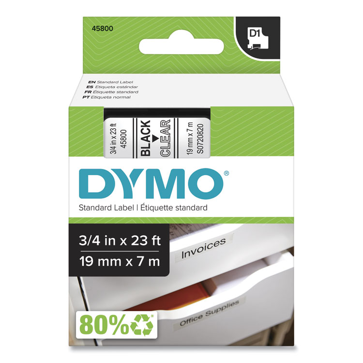 TAPE,DYMO,BK ON CLR,.75"