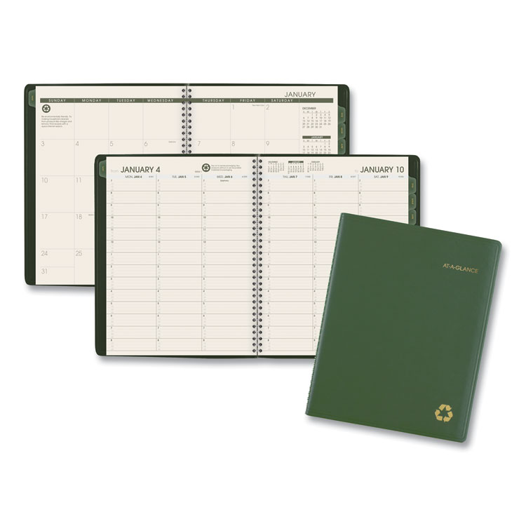 2025 Weekly Planner 11"x8.5" Recycled, Green