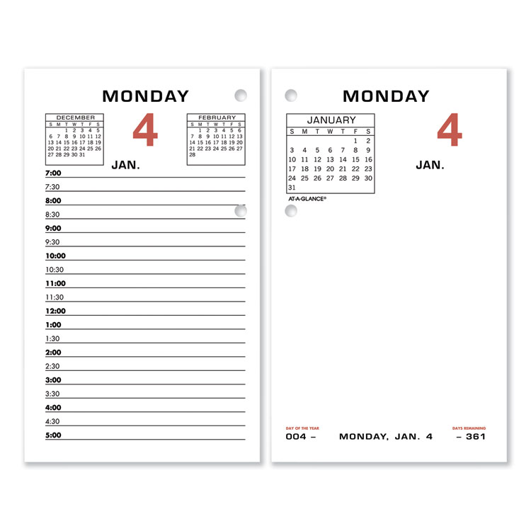 2025 Two-Color Desk Calendar Refill, 3.5 x 6