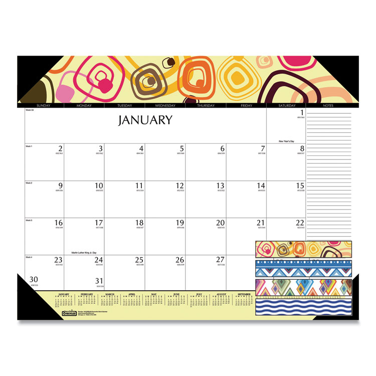 2025 Geometric Artwork Desk Calendar, 22 x 17