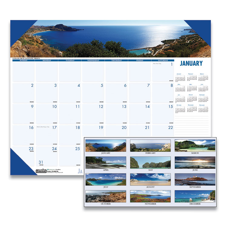 2025 Coastlines Photos Desk Calendar, 18.5x13